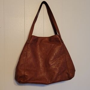 Large brown American leather company hobo bag. Like new
